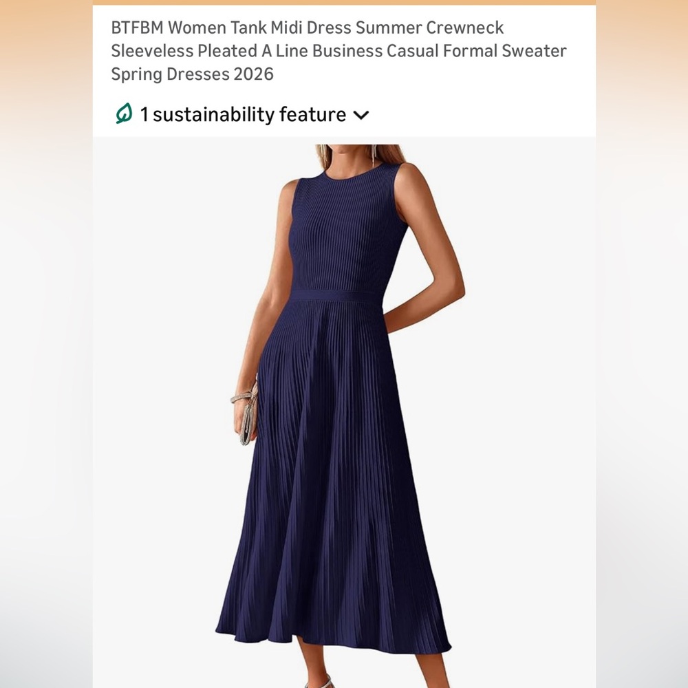 BTFBM Navy Blue Pleat Maxi Knit Dress ~ XL
